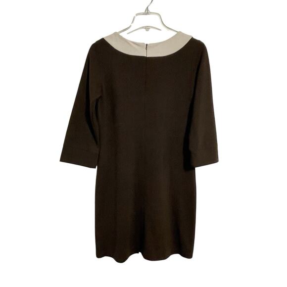 BCBGMaxAzria Colorblock Mini Shift Dress Size S Brown Cream Office Fall - Picture 4 of 9